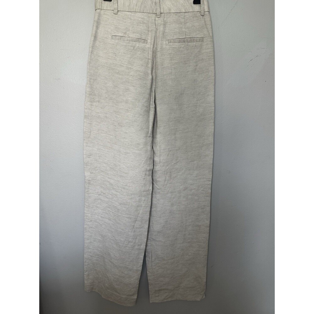 Wilfred Linen Women's Beige Wide Leg Pleated Dress Pants Pockets Lyocell Linen - Picture 6 of 10